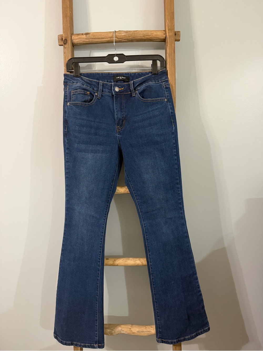 High-Rise Flare Jeans (Size 7) in Dark Blue by Fire & Rain